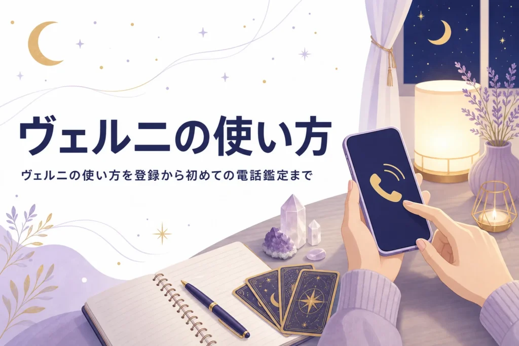 電話占いヴェルニの使い方を登録から電話鑑定まで紹介する記事のアイキャッチ