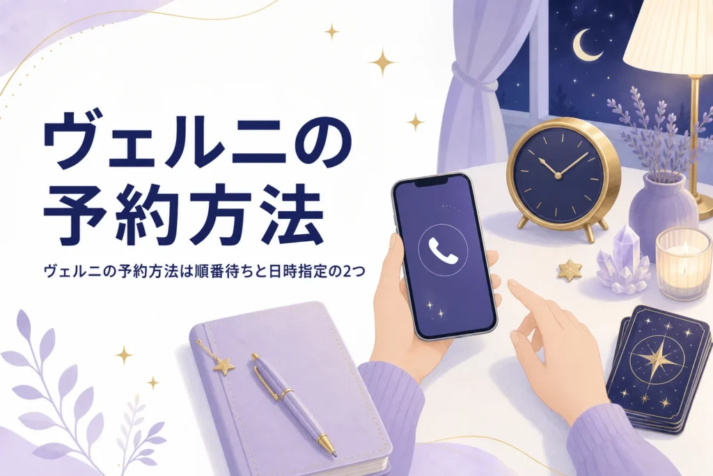 ヴェルニの予約方法と予約の種類を紹介する記事のアイキャッチ
